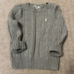 Baby boy grey cable knit by Ralph Lauren